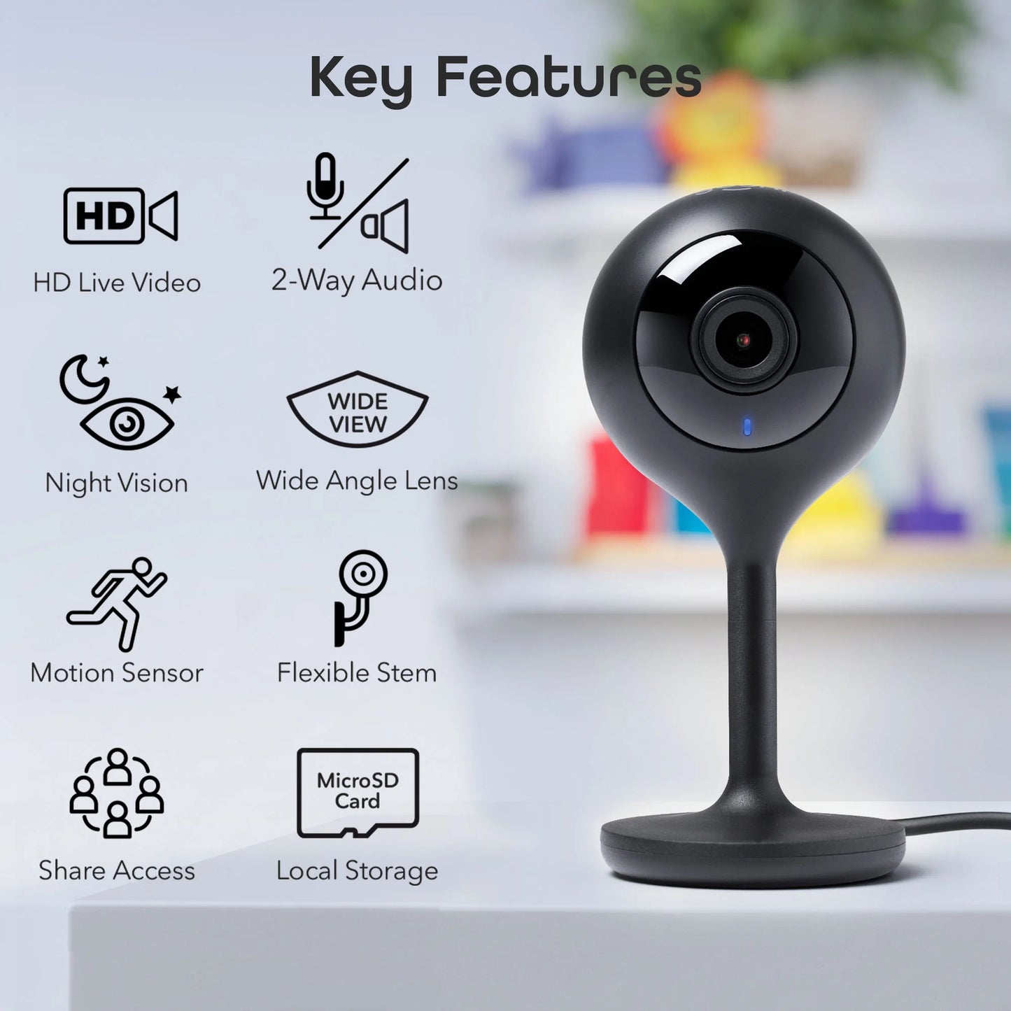 Look Smart Indoor Security Camera | 1080P HD with Night Vision, Motion Detection, 2-Way Audio | Compatible with Alexa & Google Home | 2 Pack