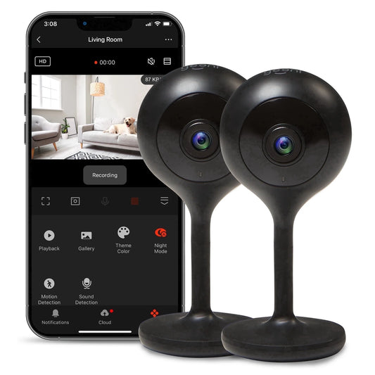 Look Smart Indoor Security Camera | 1080P HD with Night Vision, Motion Detection, 2-Way Audio | Compatible with Alexa & Google Home | 2 Pack