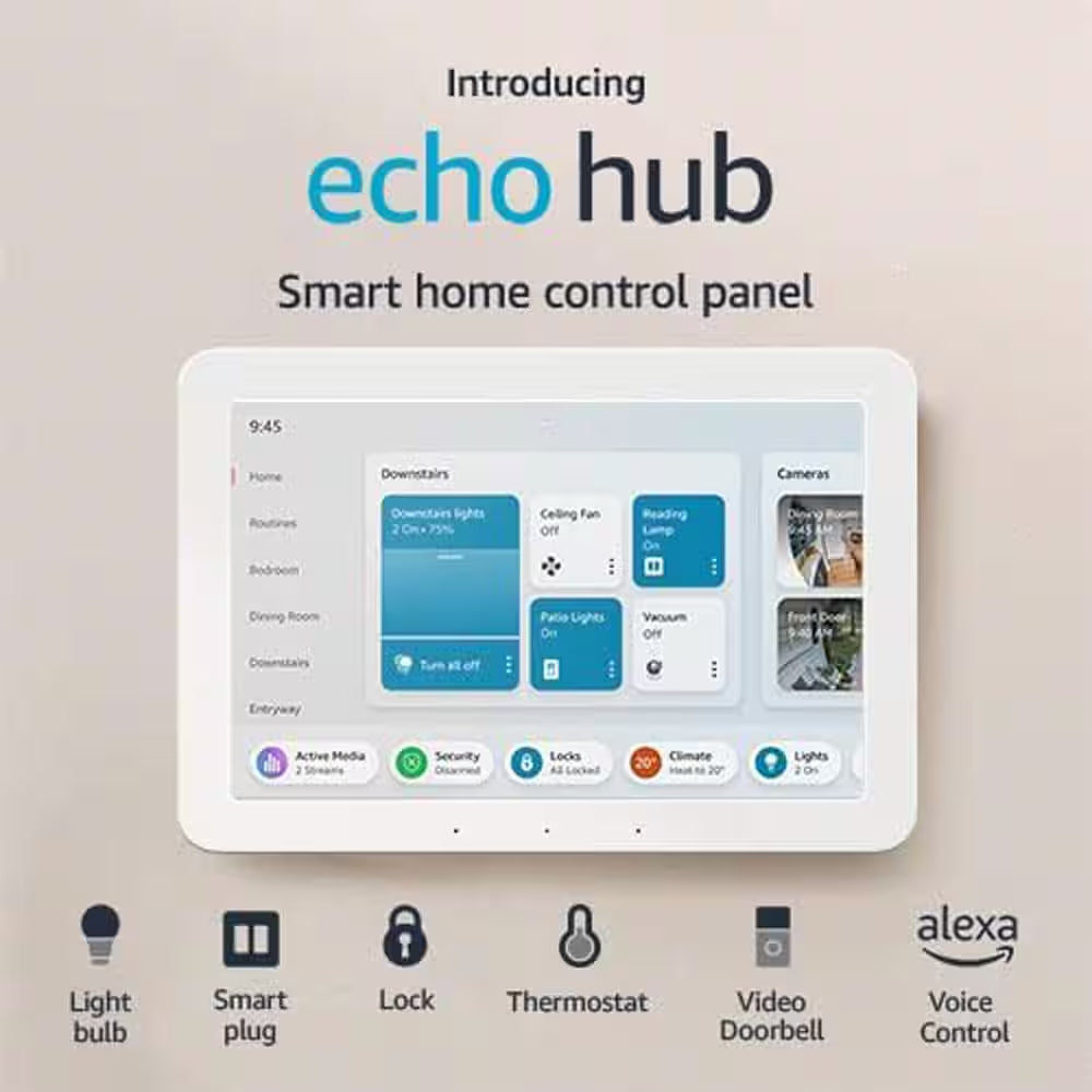 Echo Hub 8 In. Smart Home Control Panel with Alexa Compatible with over 140,000 Devices