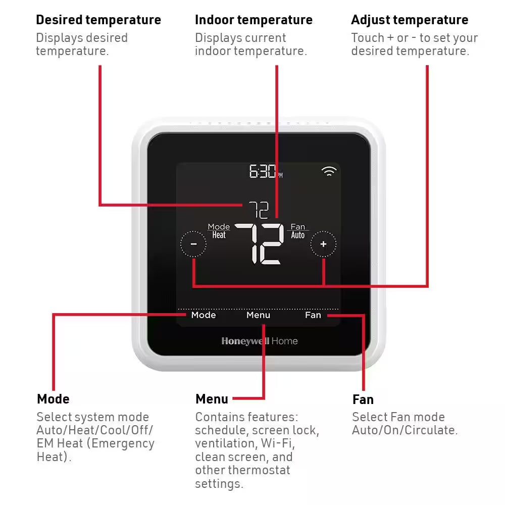 T5 7-Day Smart Wi-Fi Thermostat with Geofence Technology and Auto Changeover, Energy Star Certified