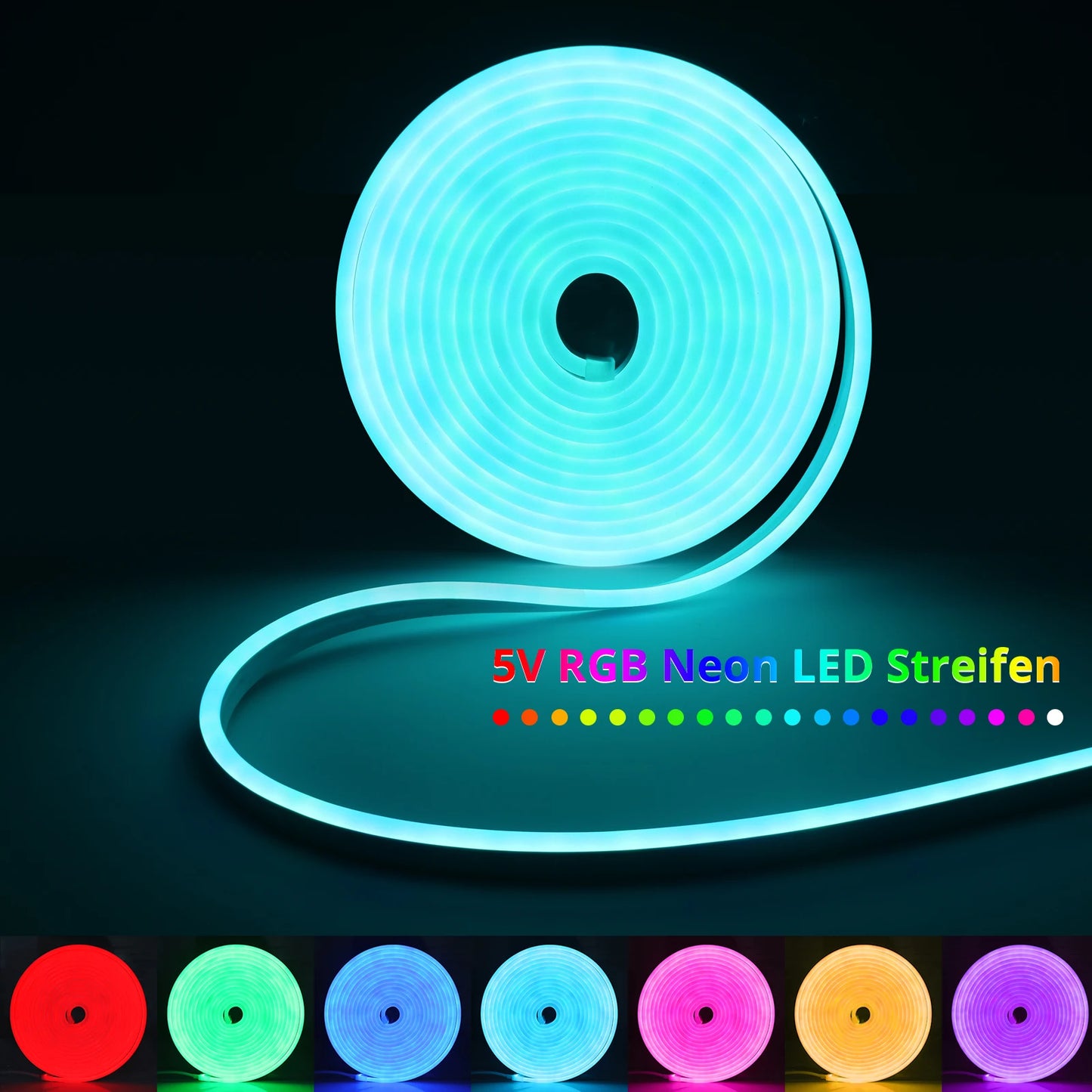 5V USB RGB Neon LED Strip 1M 2M 3M 4M 5M Wifi Neon RGB Strip Work with Tuya App/Smart Life/Alexa for TV Home Neon Decor Lighting
