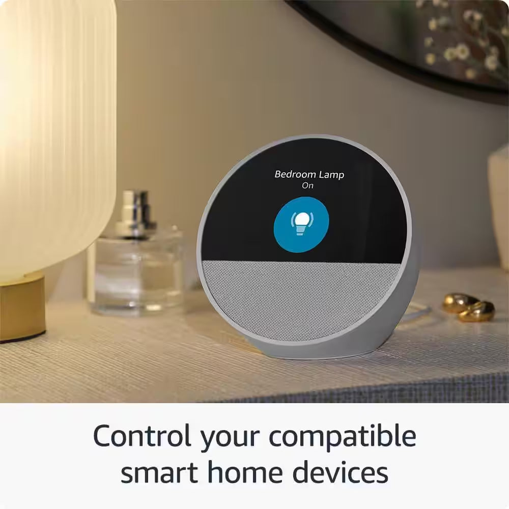 Echo Spot Smart Alarm Clock with Vibrant Sound plus Alexa, Ocean Blue