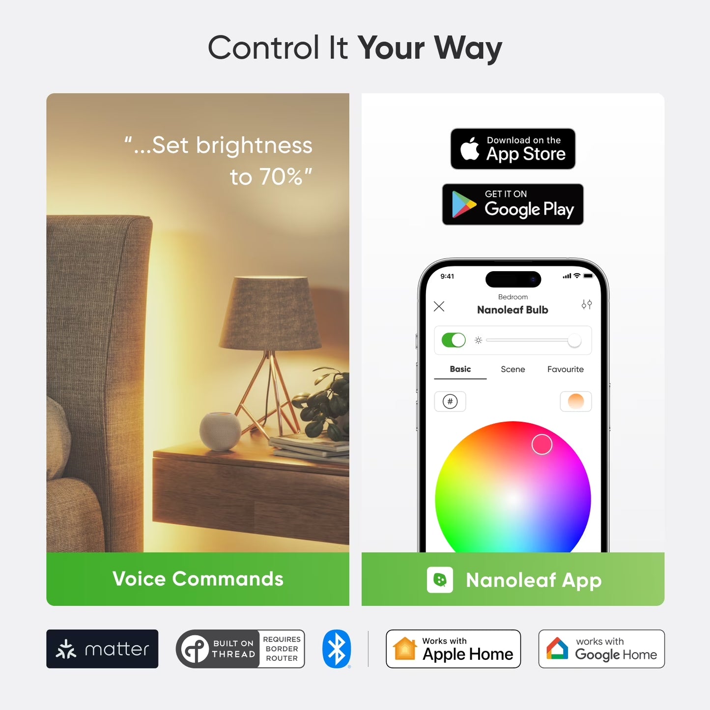 Essentials Matter Wifi A19 LED Smart Bulb (3Pk)