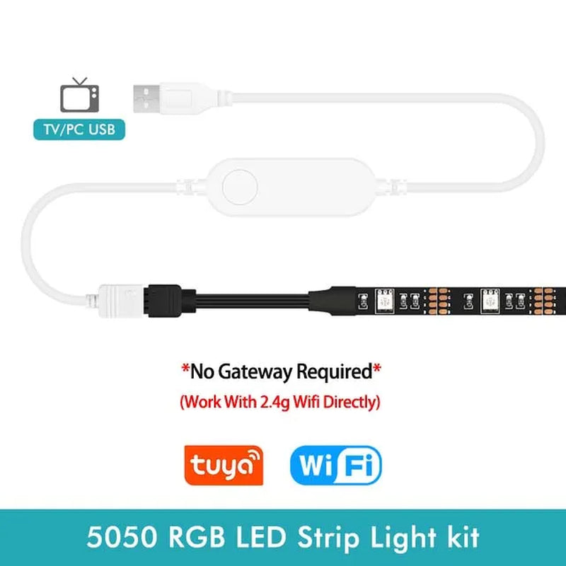 Smart Zigbee USB Led Lights Tuya Wifi RGB Led Strip DC5V 5050 Smart Led TV Back Lighting Wok with Alexa Google Home