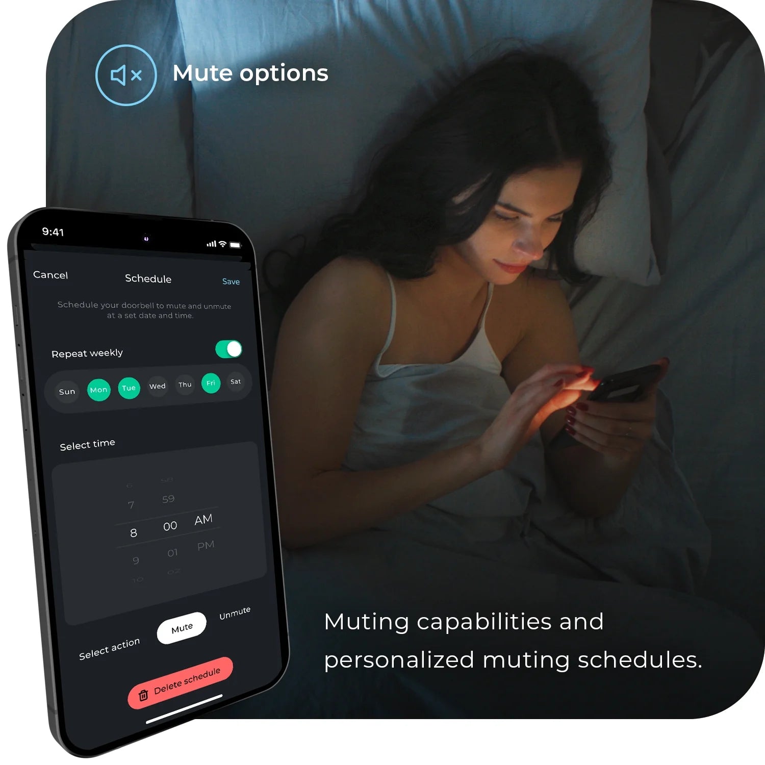 Black Plastic Wired Smart Motion Detection Doorbell Kit