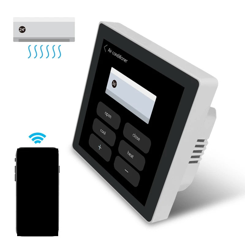 Tuya Smart Home Multiple Zigbee Smart Home Control Panel 4 Inch Switch Panel In-Wall Touchscreen Control for Home-Euplug