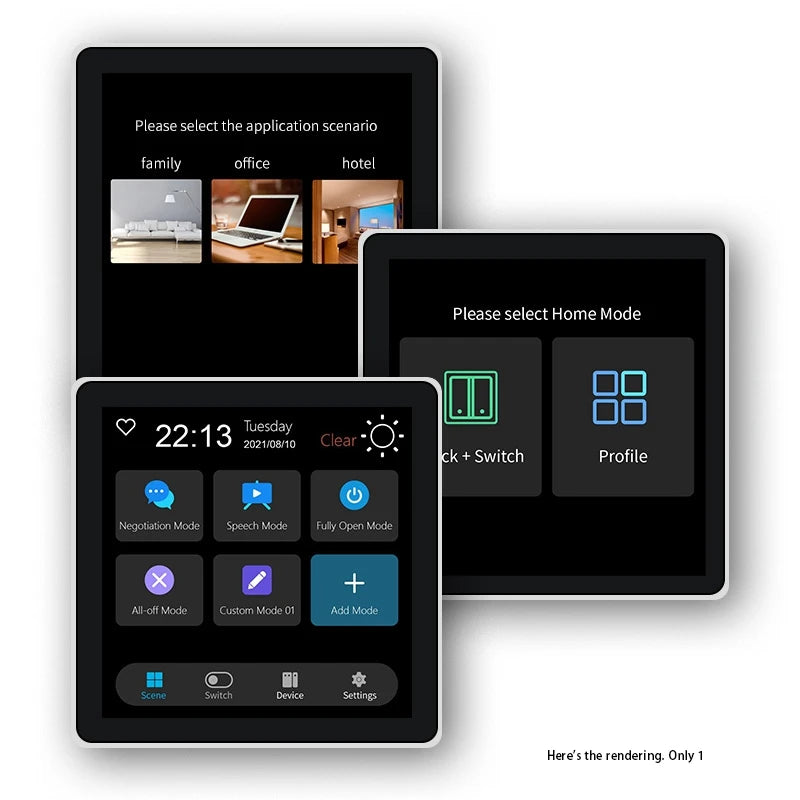 Tuya Smart Home Multiple Zigbee Smart Home Control Panel 4 Inch Switch Panel In-Wall Touchscreen Control for Home-Euplug